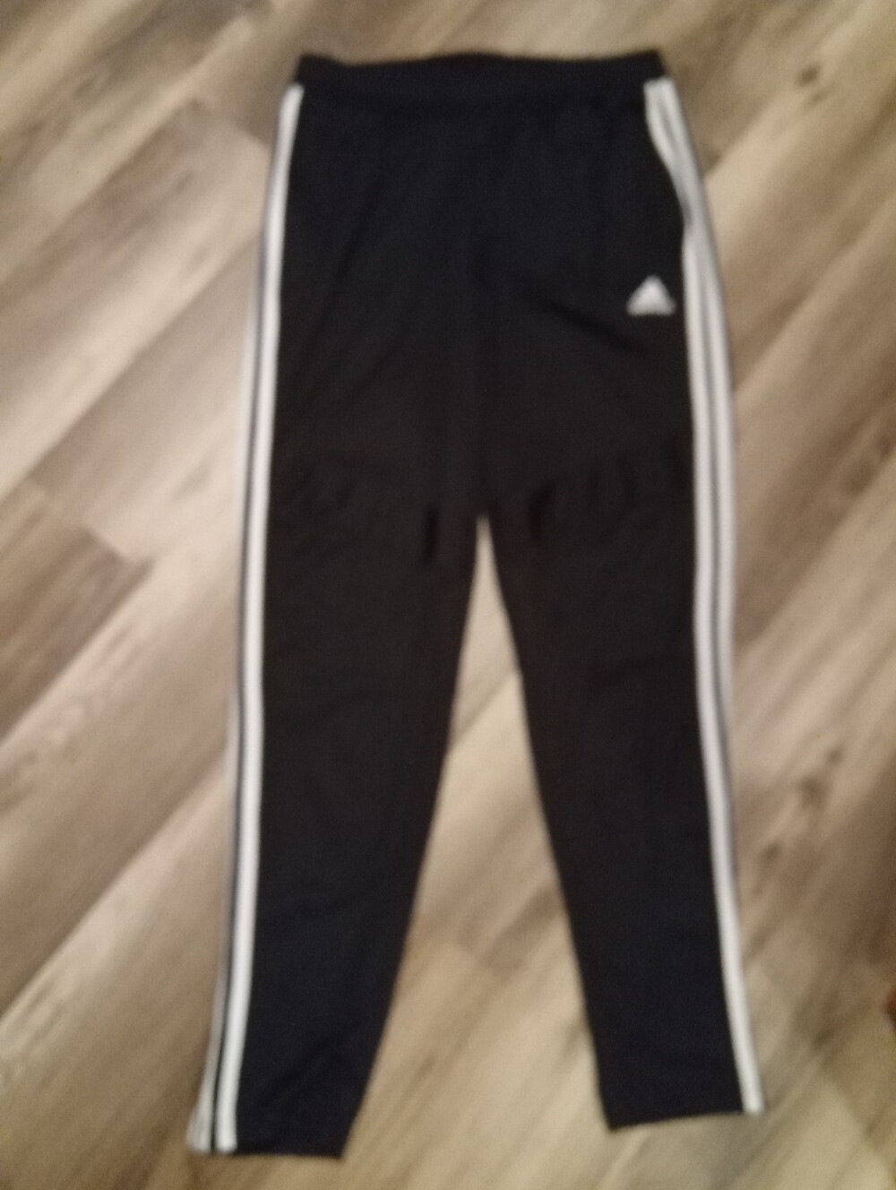 adidas Black Joggers with White Side Stripes - Kids